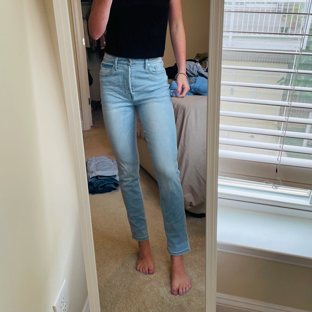 Stretchy forever 21 blue straight leg jeans